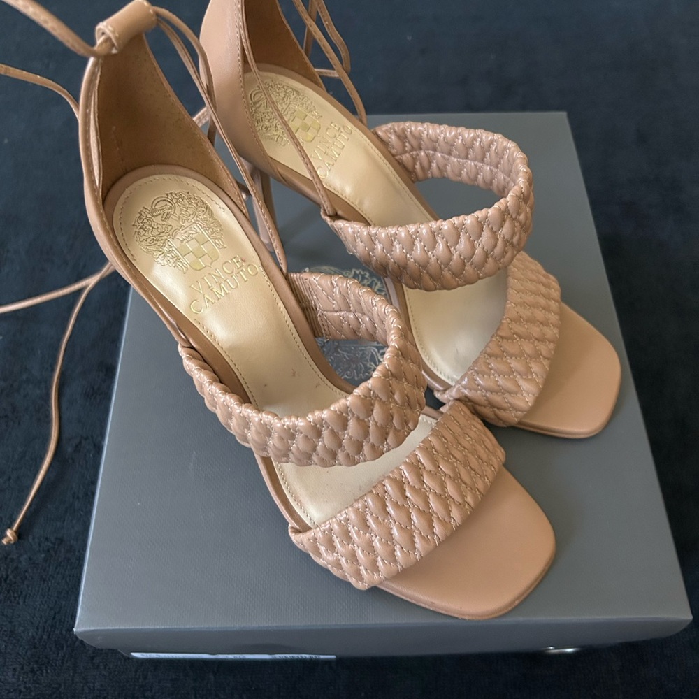 Vince Camuto Nude Braided Heels